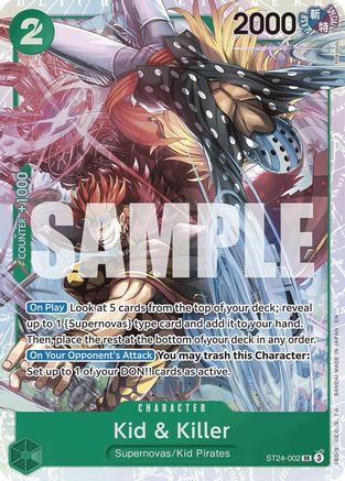 Kid & Killer (ST24-002) - [Starter Deck 24: GREEN Jewelry Bonney] Foil