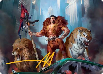 Kraven, Proud Predator Art Card (Gold-Stamped Signature)  (AASPM-028) - [Art Series: Marvel's Spider-Man]