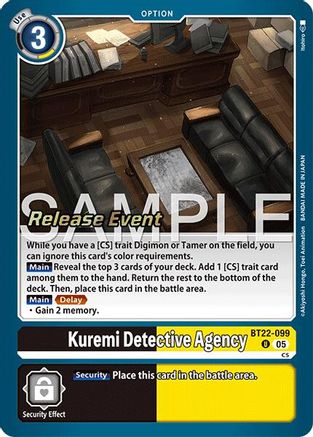 Kuremi Detective Agency (BT22-099) - [Cyber Eden Release Event Cards] Foil
