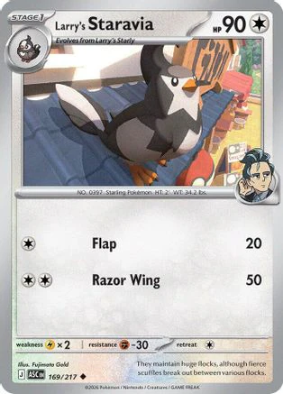 Larry's Staravia - (169) Reverse Holofoil [ME Ascended Heroes]