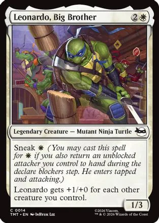 Leonardo, Big Brother  [Foil]  (TMT-014) - [Teenage Mutant Ninja Turtles]