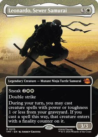 Leonardo, Sewer Samurai (Borderless)  [Foil]  (TMT-215) - [Teenage Mutant Ninja Turtles]