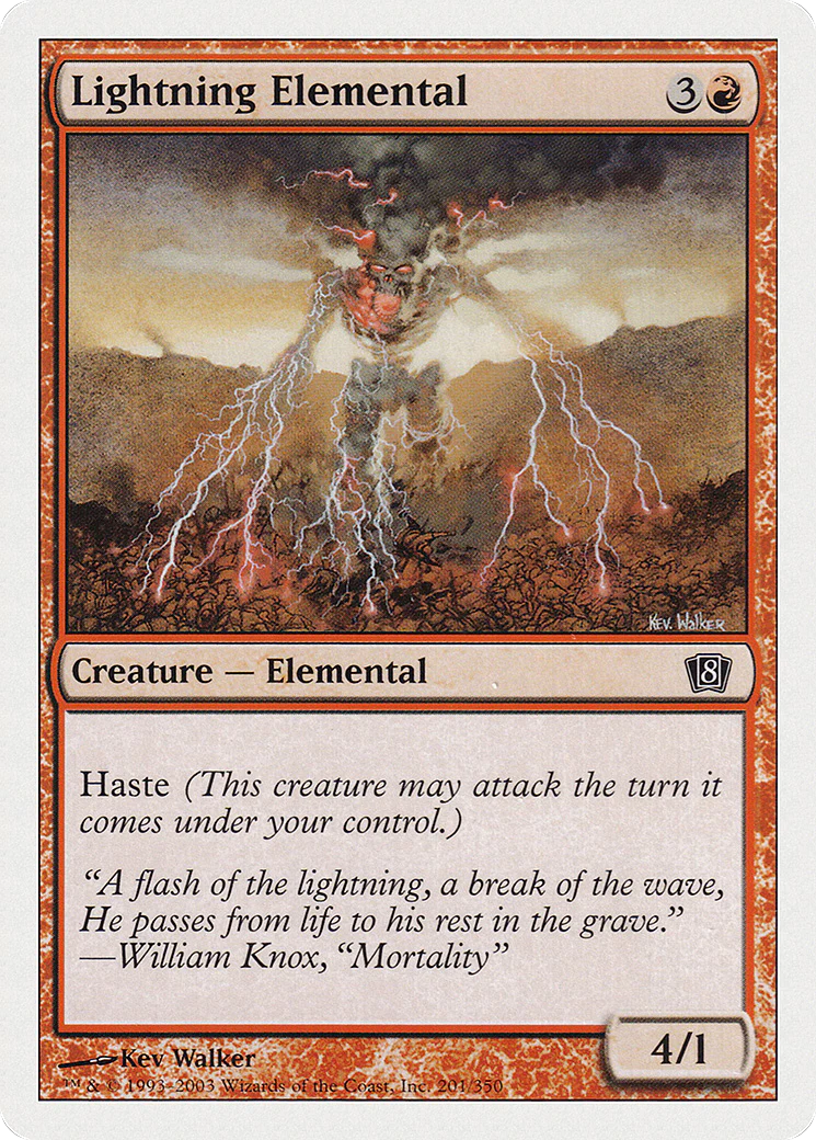 Lightning Elemental  (8ED-201) - [Eighth Edition]