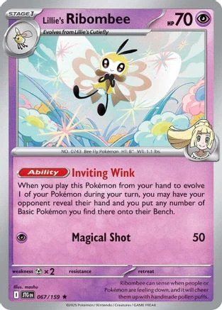 Lillie's Ribombee - 067/159  - (067/159) Reverse Holofoil [SV09 Journey Together]