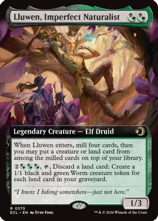 Lluwen, Imperfect Naturalist (Extended Art)  (ECL-375) - [Lorwyn Eclipsed]