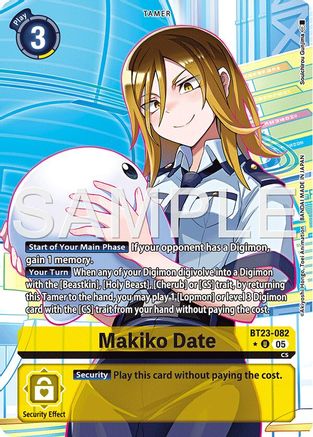 Makiko Date (Alternate Art) (BT23-082) - [Hackers' Slumber] Foil