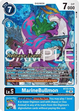 MarineBullmon (BT22-024) - [Cyber Eden Release Event Cards] Foil