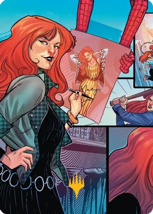 Mary Jane Watson Art Card (Gold-Stamped Planeswalker Symbol)  (AASPM-050) - [Art Series: Marvel's Spider-Man]