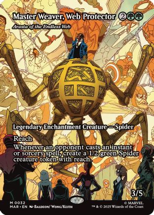 Master Weaver, Web Protector - Arasta of the Endless Web (Borderless)  [Foil]  (MAR-032) - [Marvel Eternal-Legal]