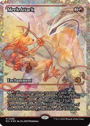 Meek Attack (398) (Showcase) (Fracture Foil)  [Foil]  (ECL-398) - [Lorwyn Eclipsed]