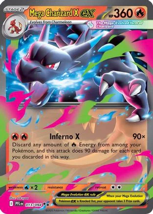Mega Charizard X ex - (013/094) Holofoil [ME02 Phantasmal Flames]