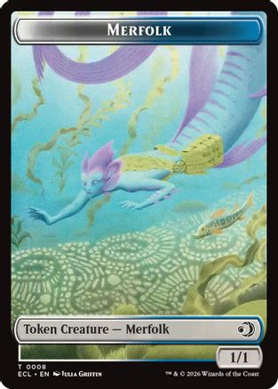 Merfolk // Worm Double-Sided Token  [Foil]  (ECL-8 // 9) - [Lorwyn Eclipsed]