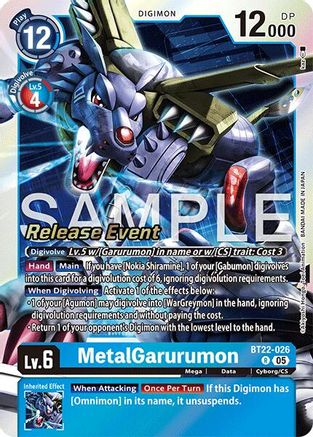 MetalGarurumon (BT22-026) - [Cyber Eden Release Event Cards] Foil