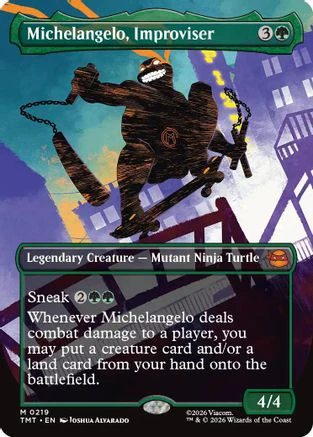 Michelangelo, Improviser (Borderless)  (TMT-219) - [Teenage Mutant Ninja Turtles]