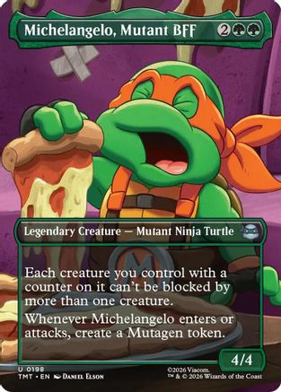 Michelangelo, Mutant BFF (Borderless)  [Foil]  (TMT-198) - [Teenage Mutant Ninja Turtles]