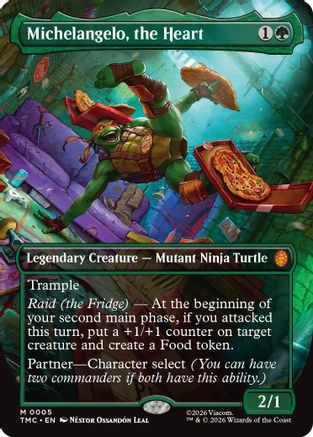 Michelangelo, the Heart (Borderless)  (TMC-005) - [Commander: Teenage Mutant Ninja Turtles]