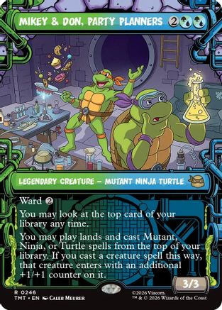 Mikey & Don, Party Planners (Showcase)  [Foil]  (TMT-246) - [Teenage Mutant Ninja Turtles]