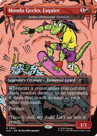 Mondo Gecko, Esquire - Kediss, Emberclaw Familiar  (SLD-2364) - [Secret Lair Drop Series]