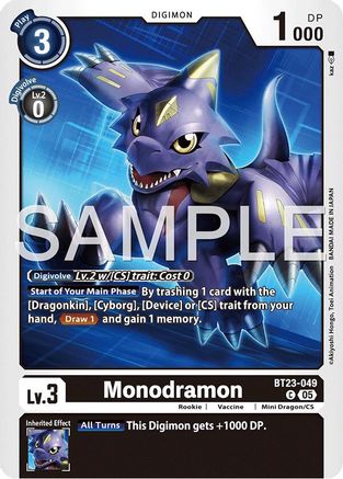 Monochromon (BT23-049) - [Hackers' Slumber]