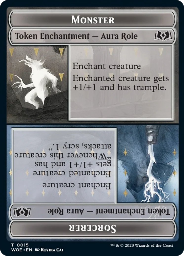 Monster // Sorcerer  [Foil]  (WOE-015) - [Wilds of Eldraine Tokens]
