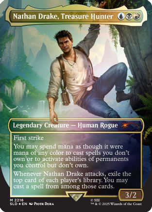Nathan Drake, Treasure Hunter (Rainbow Foil)  [Foil]  (SLD-2216) - [Secret Lair Drop Series]