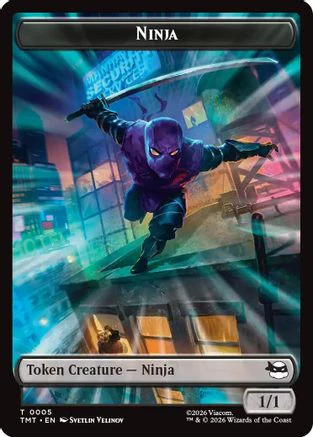 Ninja // Mutagen Double-Sided Token  [Foil]  (TMT-5 // 9) - [Teenage Mutant Ninja Turtles]