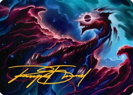 Nova Hellkite Art Card (18/54) (Gold-Stamped Signature)  (AAEOE-018) - [Art Series: Edge of Eternities]