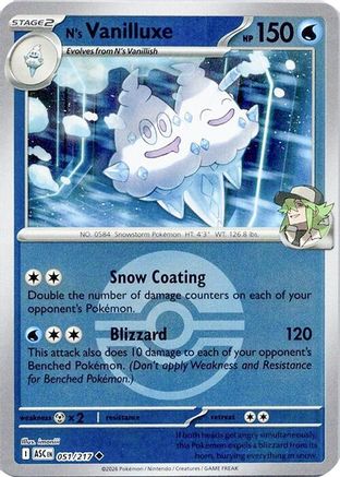 N's Vanilluxe (Poke Ball) - (051) Reverse Holofoil [ME Ascended Heroes]
