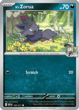 N's Zorua - (136) Reverse Holofoil [ME Ascended Heroes]