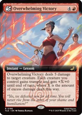 Overwhelming Victory (Extended Art)  [Foil]  (TLE-196) - [Avatar: The Last Airbender: Eternal-Legal]