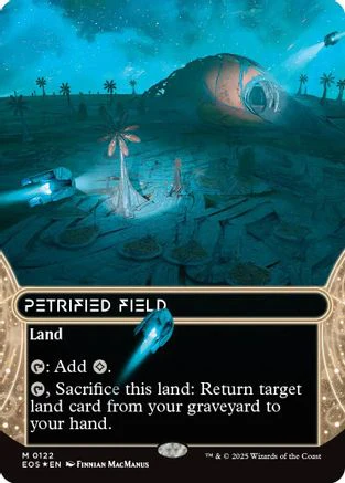 Petrified Field (0122) (Borderless) (Galaxy Foil)  [Foil]  (EOS-122) - [Edge of Eternities: Stellar Sights]