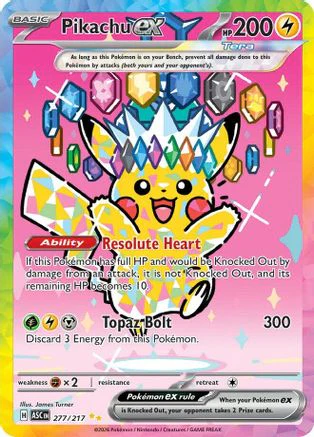Pikachu ex - (277/217) Holofoil [ME Ascended Heroes]