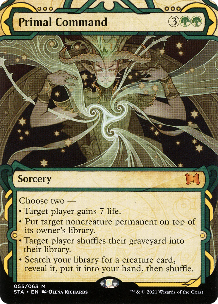 Primal Command [Etched Foil]  (STA-055) - [Strixhaven Mystical Archive]: (Showcase) (Borderless)