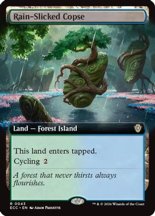 Rain-Slicked Copse (Extended Art)  (ECC-043) - [Commander: Lorwyn Eclipsed]