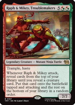 Raph & Mikey, Troublemakers  [Foil]  (TMT-167) - [Teenage Mutant Ninja Turtles]