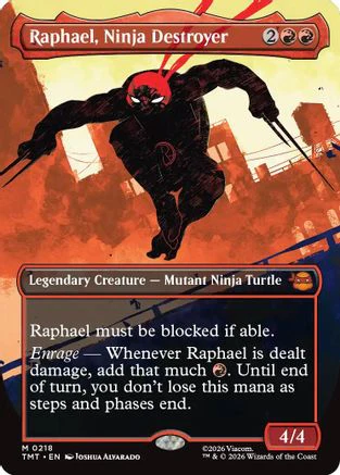 Raphael, Ninja Destroyer (Borderless)  [Foil]  (TMT-218) - [Teenage Mutant Ninja Turtles]