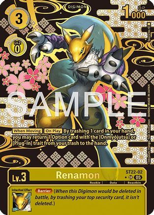 Renamon (Alternate Art) (ST22-02) - [Starter Deck 22: Amethyst Mandala Advanced Deck Set] Foil