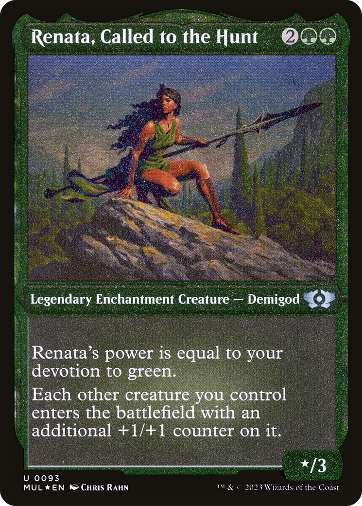 Renata, Called to the Hunt (Foil Etched)  [Foil]  (MUL-093) - [Multiverse Legends]: (enchantment)