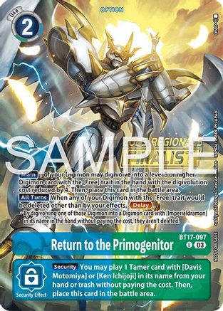 Return to the Primogenitor (Regionals 25-26 Season 2 Finalist) (BT17-097) - [Secret Crisis] Foil