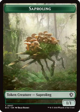 Saproling // Scarecrow Double-Sided Token  [Foil]  (ECC-7 // 11) - [Commander: Lorwyn Eclipsed]