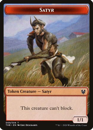Satyr // Nightmare Double-Sided Token  [Foil]  (THB-9 // 12) - [Theros Beyond Death Tokens]