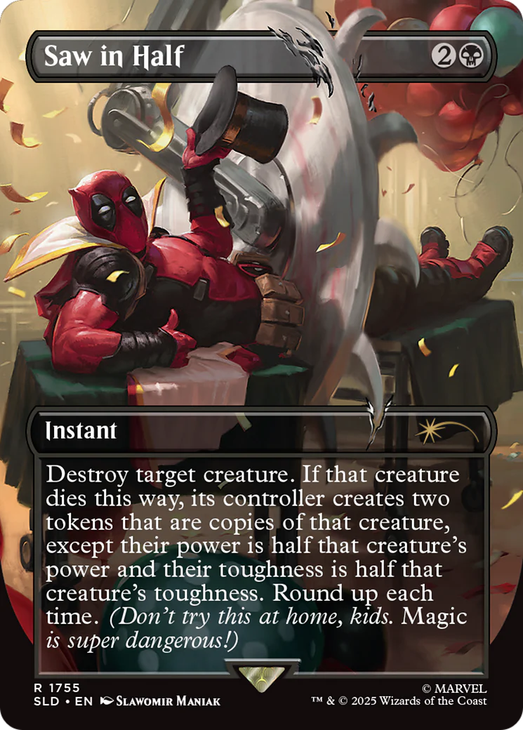 Saw in Half  [Foil]  (SLD-1755) - [Secret Lair Drop] (Borderless)