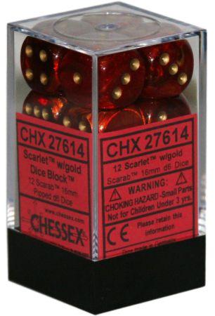 SCARAB 12D6 SCARLET/GOLD 16MM