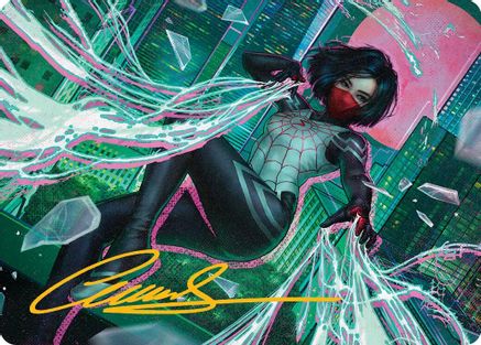 Silk, Web Weaver Art Card (29/54) (Gold-Stamped Signature)  (AASPM-029) - [Art Series: Marvel's Spider-Man]