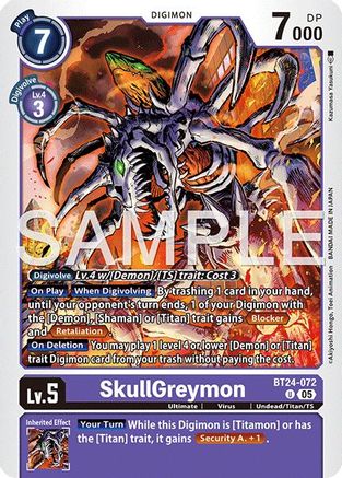 SkullGreymon (BT24-072) - [Time Stranger]