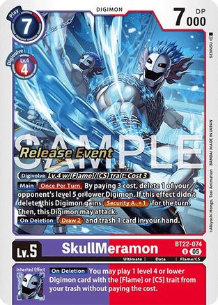 SkullMeramon (BT22-074) - [Cyber Eden Release Event Cards] Foil