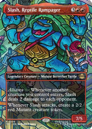 Slash, Reptile Rampager (Borderless)  (TMT-208) - [Teenage Mutant Ninja Turtles]