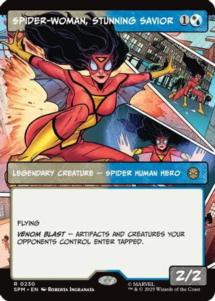 Spider-Woman, Stunning Savior (Borderless)  [Foil]  (SPM-230) - [Marvel's Spider-Man]