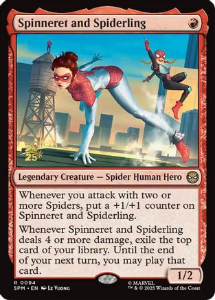 Spinneret and Spiderling  [Foil]  (PRE-094) - [Prerelease Cards]