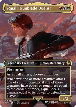 Squall, Gunblade Duelist (Borderless)  [Foil]  (FIC-453) - [Commander: FINAL FANTASY]